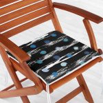 Siyah Zemin Üzerinde Renkli Puantiyeli Dijital Baskılı Modern Fermuarlı Sandalye Minderi Realhomes