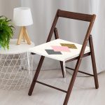 Renkli Zemin Üzerinde Renkli Geometrik Desenli Dijital Baskılı Modern Fermuarlı Sandalye Minderi Realhomes