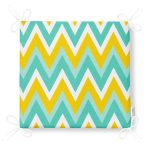 Renkli Zemin Üzerinde Geometrik Zikzak Desenli Dijital Baskılı Modern Fermuarlı Sandalye Minderi Realhomes