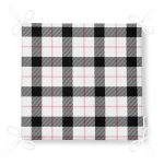 Beyaz Zemin Üzerinde Siyah Ekose Desenli Dijital Baskılı Modern Fermuarlı Sandalye Minderi Realhomes