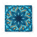 Renkli Zemin Üzerinde Çini Desenli Dijital Baskılı Modern Fermuarlı Sandalye Minderi Realhomes