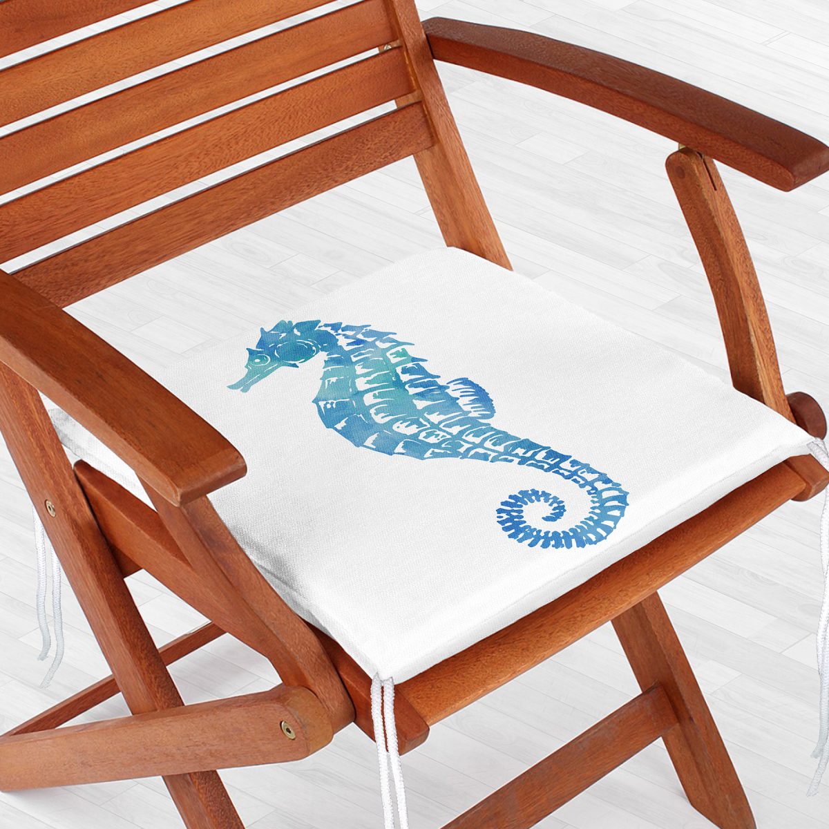 Beyaz Zemin Üzerinde Renkli Deniz Kestanesi Desenli Dijital Baskılı Modern Fermuarlı Sandalye Minderi Realhomes