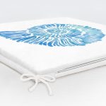 Beyaz Zemin Üzerinde Renkli Deniz Kabuğu Desenli Dijital Baskılı Modern Fermuarlı Sandalye Minderi Realhomes