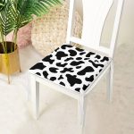 Beyaz Zemin Üzerinde Siyah Geometrik Desenli Dijital Baskılı Modern Fermuarlı Sandalye Minderi Realhomes