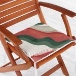 Renkli Zemin Üzerinde Geometrik Desenli Dijital Baskılı Modern Fermuarlı Sandalye Minderi Realhomes