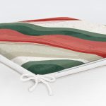 Renkli Zemin Üzerinde Geometrik Desenli Dijital Baskılı Modern Fermuarlı Sandalye Minderi Realhomes