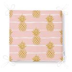 Pastel Zemin Üzerinde Gold Renkli Ananas Desenli Dijital Baskılı Modern Fermuarlı Sandalye Minderi Realhomes