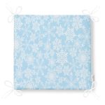 Mavi Zemin Üzerinde Kar tanesi Desenli Dijital Baskılı Modern Fermuarlı Sandalye Minderi Realhomes