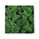 Siyah Zemin Üzerinde Yeşil Yaprak Desenli Dijital Baskılı Modern Fermuarlı Sandalye Minderi Realhomes