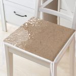 Renkli Zemin Üzerinde Beyaz Yaprak Desenli Dijital Baskılı Modern Fermuarlı Sandalye Minderi Realhomes