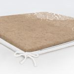 Renkli Zemin Üzerinde Beyaz Yaprak Desenli Dijital Baskılı Modern Fermuarlı Sandalye Minderi Realhomes