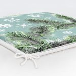 Renkli Zemin Üzerinde Kar tanesi Desenli Dijital Baskılı Modern Fermuarlı Sandalye Minderi Realhomes