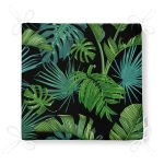 Siyah Zemin Üzerinde Yeşil Yaprak Desenli Dijital Baskılı Modern Fermuarlı Sandalye Minderi Realhomes