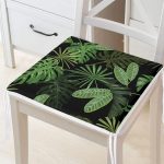 - Frm-8469-Siyah-Zemin-Uzerinde-Yaprak-Desenli-Dijital-Baskili-Modern-Fermuarli-Sandalye-Minderi - Realhomes Siyah Zemin Üzerinde Yaprak Desenli Dijital Baskılı Modern Fermuarlı Sandalye Minderi Realhomes