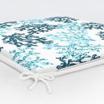 Beyaz Zemin Üzerinde Renkli Deniz Otu Desenli Dijital Baskılı Modern Fermuarlı Sandalye Minderi Realhomes