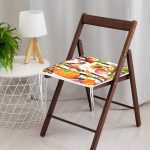 Beyaz Zemin Üzerinde Siyah Çizgili Bal Kabağı Desenli Dijital Baskılı Modern Fermuarlı Sandalye Minderi Realhomes