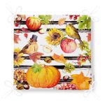 Beyaz Zemin Üzerinde Siyah Çizgili Bal Kabağı Desenli Dijital Baskılı Modern Fermuarlı Sandalye Minderi Realhomes