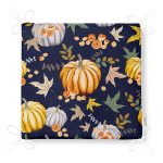 Renkli Zemin Üzerinde Bal Kabağı Desenli Dijital Baskılı Modern Fermuarlı Sandalye Minderi Realhomes