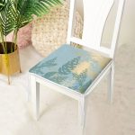 Renkli Zemin Üzerinde Gold Detaylı Mermer Desenli Dijital Baskılı Modern Fermuarlı Sandalye Minderi Realhomes