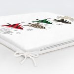 Beyaz Zemin Üzerinde Ekoseli Çam Ağacı Desenli Dijital Baskılı Modern Fermuarlı Sandalye Minderi Realhomes