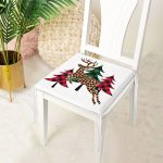 Beyaz Zemin Üzerinde Ekoseli Çam Ağacı Desenli Dijital Baskılı Modern Fermuarlı Sandalye Minderi Realhomes