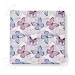 Beyaz Zemin Üzerinde Renkli Kelebek Desenli Dijital Baskılı Modern Fermuarlı Sandalye Minderi Realhomes