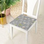 Pastel Zemin Üzerinde Renkli Yaprak Desenli Dijital Baskılı Modern Fermuarlı Sandalye Minderi Realhomes