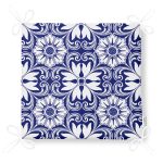 Beyaz Zemin Üzerinde Çini Desenli Dijital Baskılı Modern Fermuarlı Sandalye Minderi Realhomes