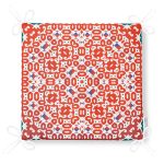 Beyaz Zemin Üzerinde Çini Desenli Dijital Baskılı Modern Fermuarlı Sandalye Minderi Realhomes