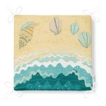 Renkli Zemin Üzerinde Deniz Kabuğu Desenli Dijital Baskılı Modern Fermuarlı Sandalye Minderi Realhomes