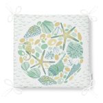 Beyaz Zemin Üzerinde Deniz Yıldızı Desenli Dijital Baskılı Modern Fermuarlı Sandalye Minderi Realhomes