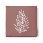 Renkli Zemin Üzerinde Yaprak Desenli Dijital Baskılı Modern Fermuarlı Sandalye Minderi Realhomes