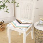 Renkli Geometrik Desenli Mermer Motifli Dijital Baskılı Modern Fermuarlı Sandalye Minderi Realhomes