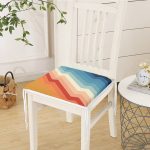 Zikzak Motifli Özel Tasarım Dijital Baskılı Modern Fermuarlı Sandalye Minderi Realhomes