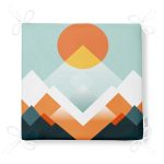 Soyut Güneş Ve Dağ Özel Tasarım Dijital Baskılı Modern Fermuarlı Sandalye Minderi Realhomes