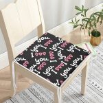 Sevgililer Günü Temalı Özel Tasarım Dijital Baskılı Modern Fermuarlı Sandalye Minderi Realhomes