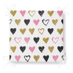 Sevgililer Günü Temalı Özel Tasarım Dijital Baskılı Modern Fermuarlı Sandalye Minderi Realhomes