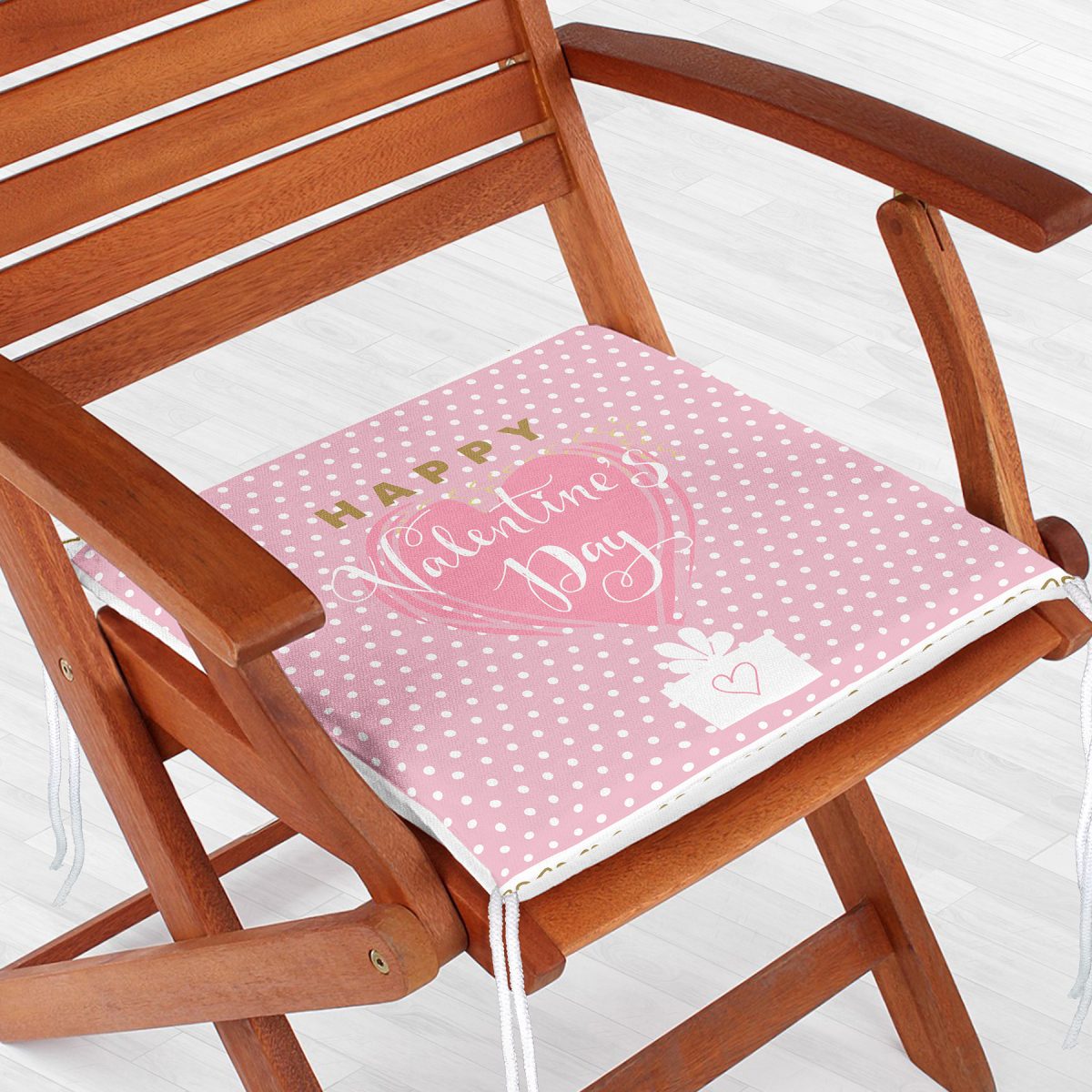 Sevgililer Günü Temalı Özel Tasarım Dijital Baskılı Modern Fermuarlı Sandalye Minderi Realhomes