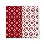 Bordo & Beyaz Ogea Desenli Dijital Baskılı Modern Fermuarlı Sandalye Minderi Realhomes