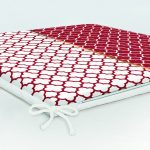 Bordo & Beyaz Ogea Desenli Dijital Baskılı Modern Fermuarlı Sandalye Minderi Realhomes