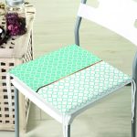 Mint Yeşili & Beyaz Ogea Desenli Dijital Baskılı Modern Fermuarlı Sandalye Minderi Realhomes