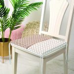 Vizon & Beyaz Ogea Desenli Dijital Baskılı Fermuarlı Sandalye Minderi Realhomes