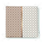 Vizon & Beyaz Ogea Desenli Dijital Baskılı Fermuarlı Sandalye Minderi Realhomes