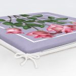 Özel Tasarım Gül Tasarımlı Dijital Baskılı Modern Fermuarlı Sandalye Minderi Realhomes