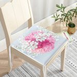 Özel Tasarım Ortanca Çiçeği Motifli Dijital Baskılı Modern Fermuarlı Sandalye Minderi Realhomes