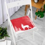 Kırmızı Yılbaşı Temalı Yeyik Tasarımlı Fermuarlı Sandalye Minderi Realhomes