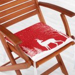 Kırmızı Yılbaşı Temalı Yeyik Tasarımlı Fermuarlı Sandalye Minderi Realhomes