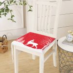 Kırmızı Yılbaşı Temalı Yeyik Tasarımlı Fermuarlı Sandalye Minderi Realhomes