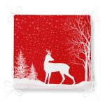 Kırmızı Yılbaşı Temalı Yeyik Tasarımlı Fermuarlı Sandalye Minderi Realhomes