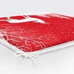 Kırmızı Yılbaşı Temalı Yeyik Tasarımlı Fermuarlı Sandalye Minderi Realhomes